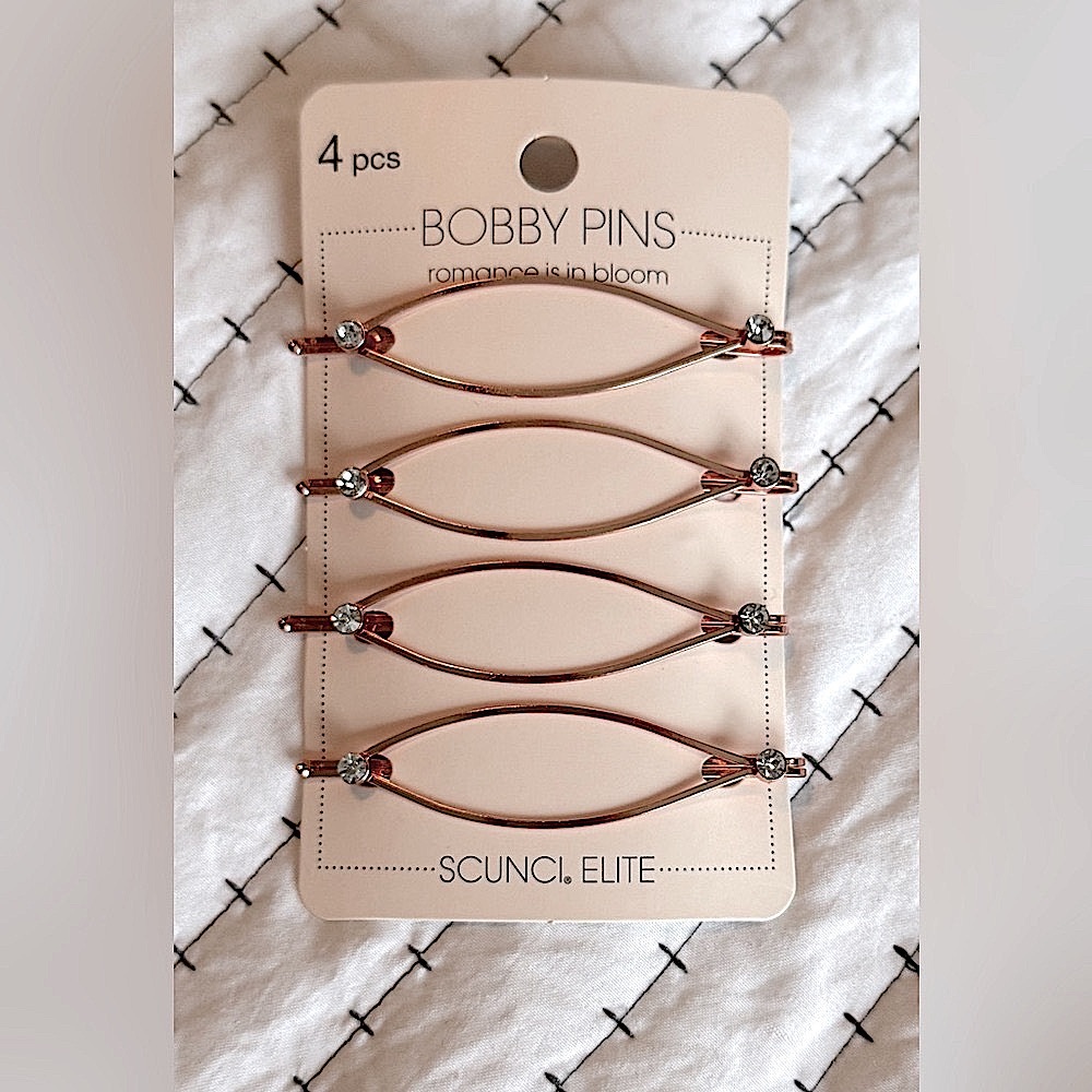 NIP✨ Scunci Elite Rose Gold Bobby Pins 4 Pc Set